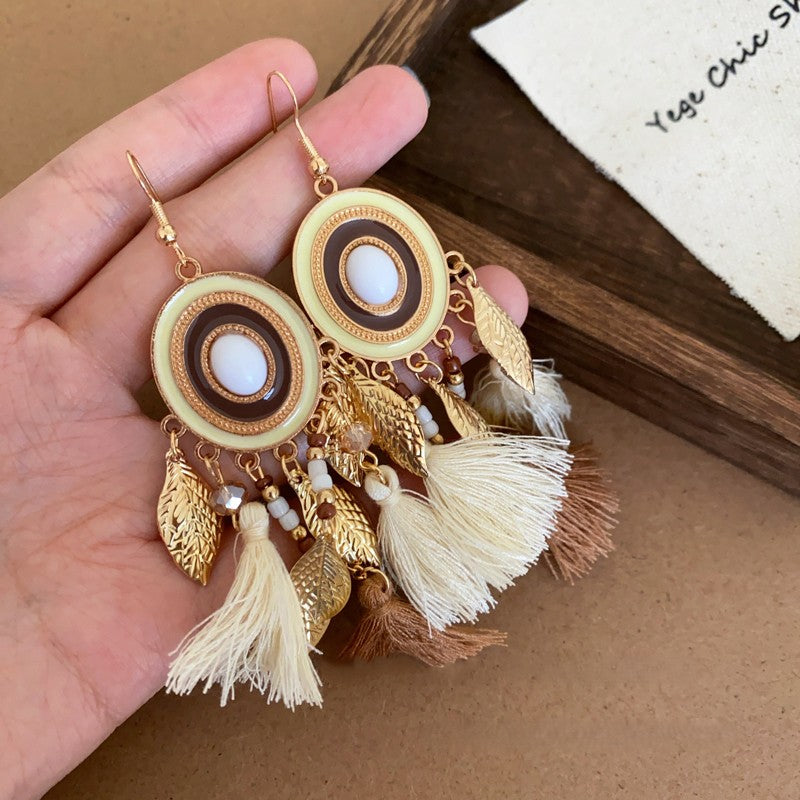 Bohemian Tassel Drop Earrings – Statement Ethnic-Inspired Design for Vacation Chic