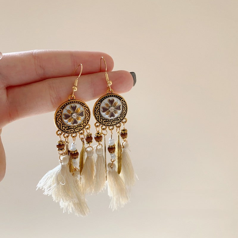 Bohemian Tassel Drop Earrings – Statement Ethnic-Inspired Design for Vacation Chic