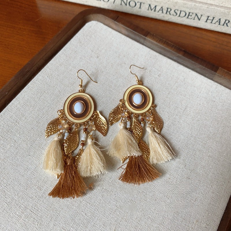 Bohemian Tassel Drop Earrings – Statement Ethnic-Inspired Design for Vacation Chic