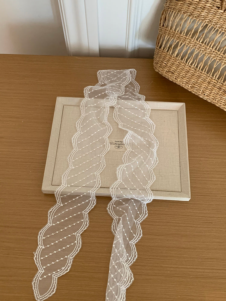 Korean Pearl Lace Ribbon Belt – Scarf, Hair Tie & Jean Accessory