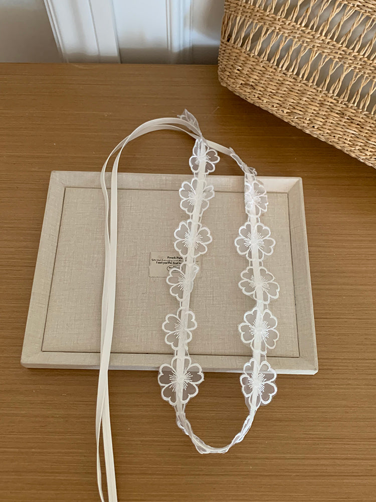 Korean Pearl Lace Ribbon Belt – Scarf, Hair Tie & Jean Accessory