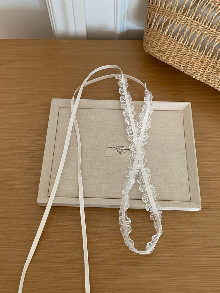 Korean Pearl Lace Ribbon Belt – Scarf, Hair Tie & Jean Accessory