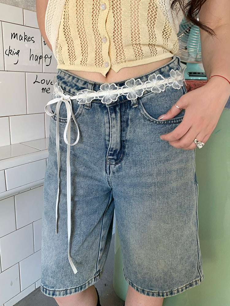 Korean Pearl Lace Ribbon Belt – Scarf, Hair Tie & Jean Accessory