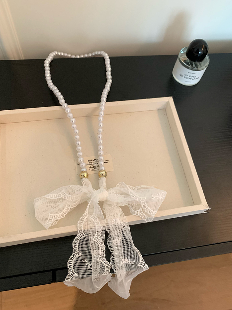 Korean Pearl Lace Ribbon Belt – Scarf, Hair Tie & Jean Accessory