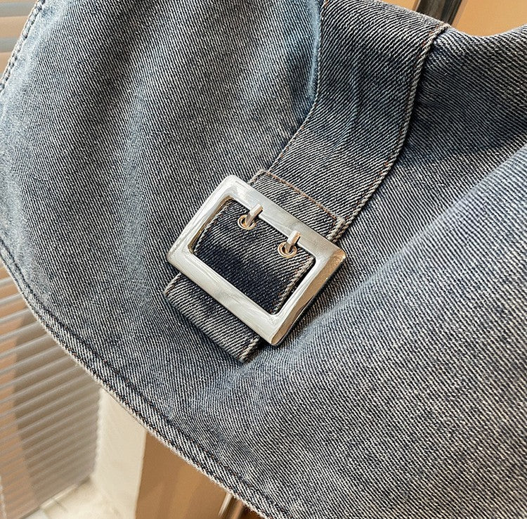 Denim Chain Strap Crossbody Bag