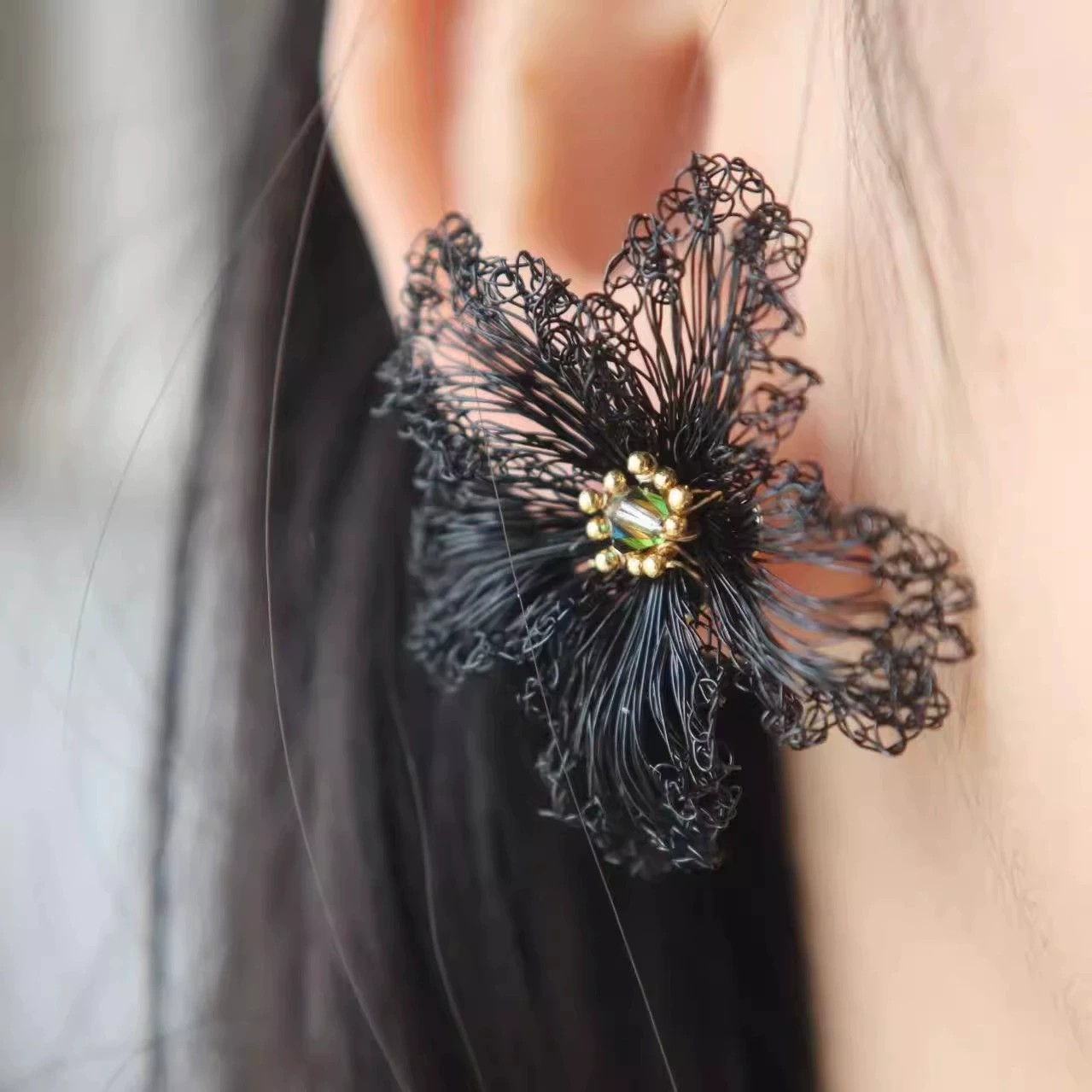 Evening Primrose Glow – Handcrafted Designer Stud Earrings