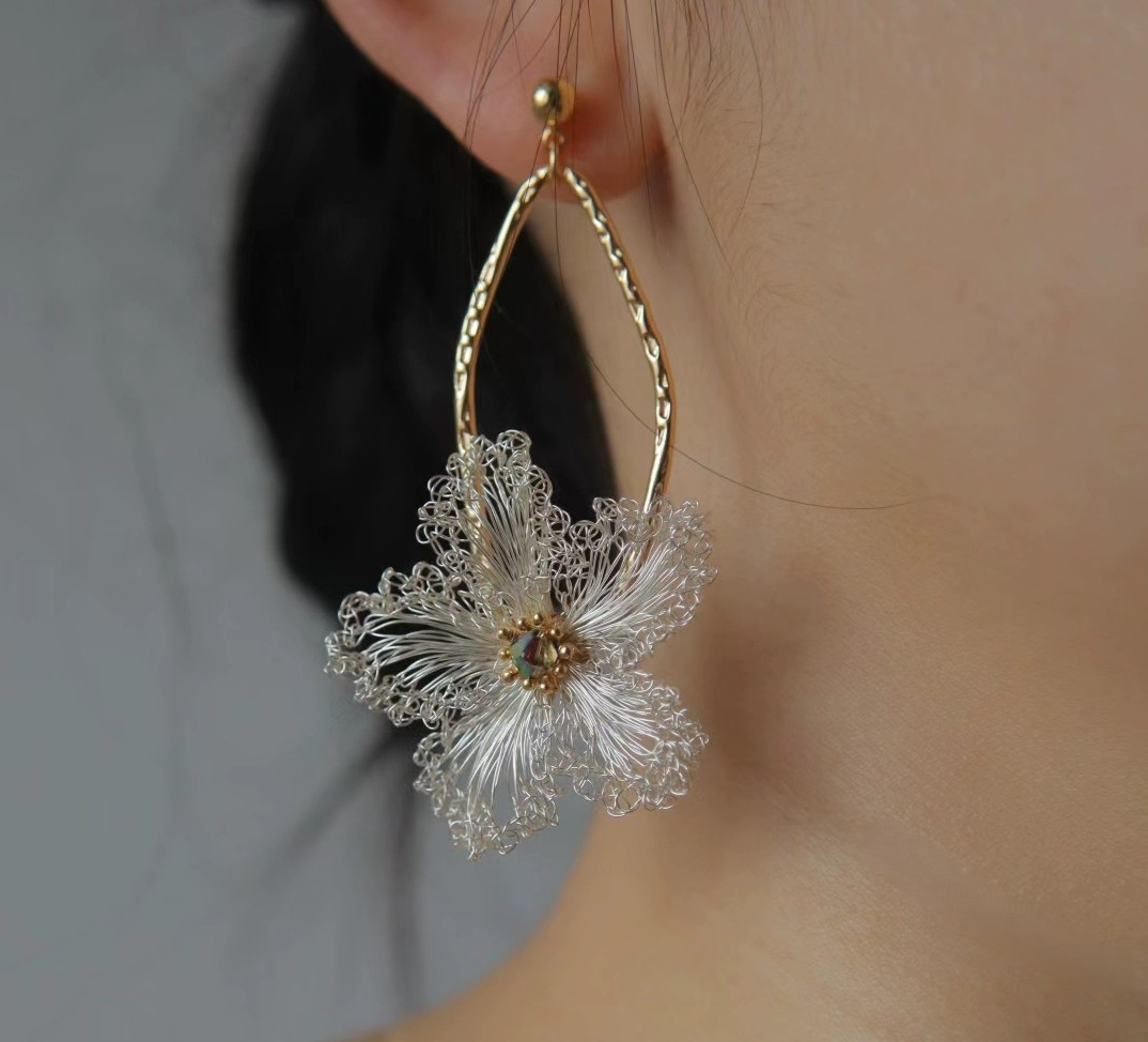 Evening Primrose Glow – Handcrafted Designer Stud Earrings