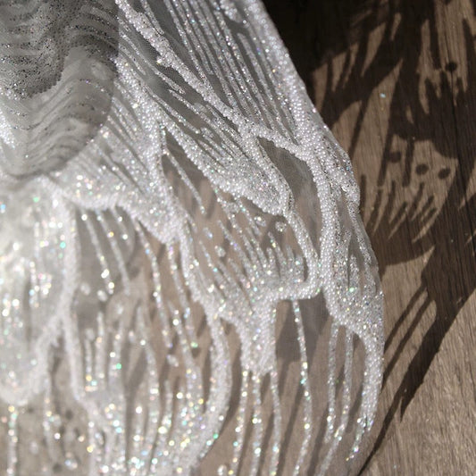 Crystal Wing Illusion Tulle - Ideal for Couture Bridal Gowns