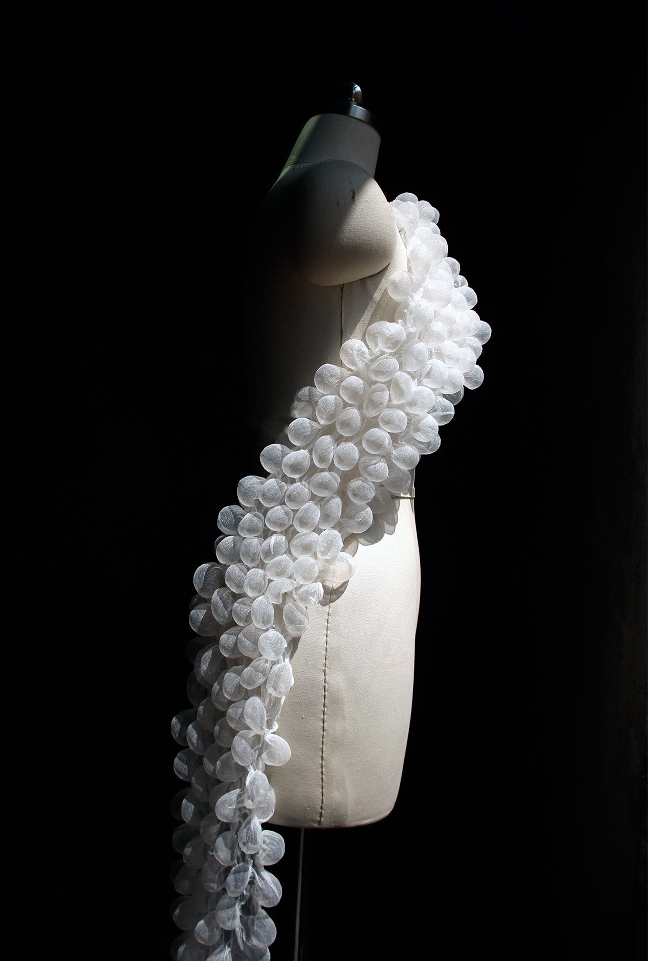 3D Bubble Seersucker Fabric - Sheer Heat-Set Lace for Couture Design