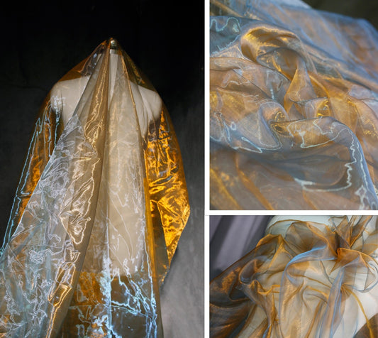 Jelly Sea Organza – Multicolor Liquid Shine Fabric