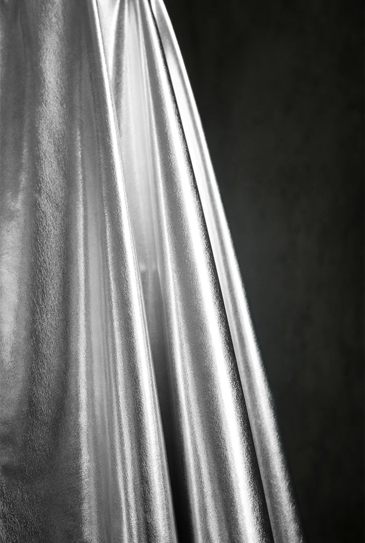 Soft Mirror – Four-Way Stretch TPU - Coated Metallic Designer Fabric