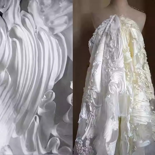 Oil Brush Organza Mesh – Sculpted Texture with a Fluid Artistic Feel