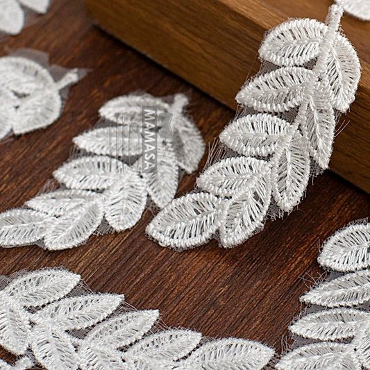 Embroidered Tulle Leaf Lace Patches