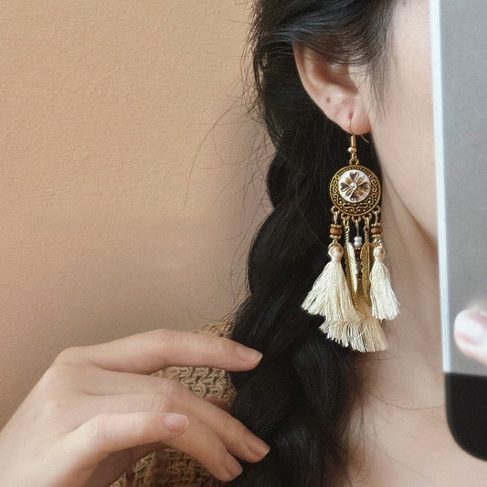 Bohemian Tassel Drop Earrings – Statement Ethnic-Inspired Design for Vacation Chic