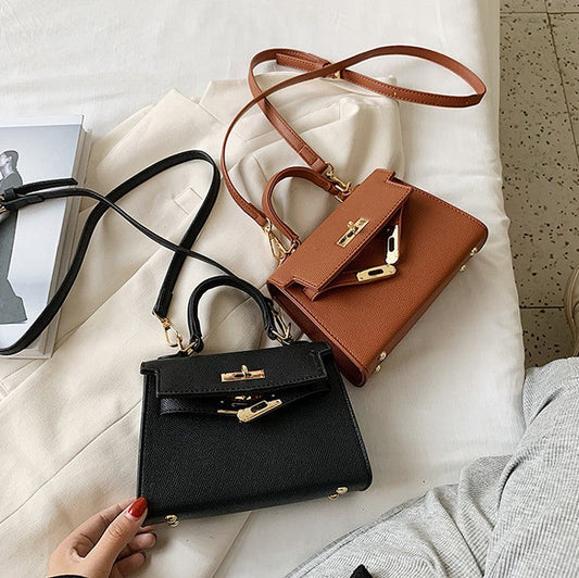 Chic Mini Handbag – Kelly Style, Crossbody & Top Handle